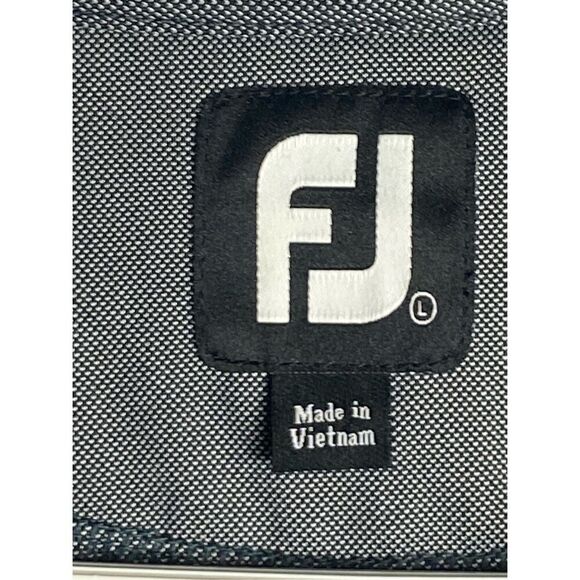 FootJoy Golf Polo Shirt Size Large Gray Black Collar Performance Moisture Wickin - Picture 5 of 6